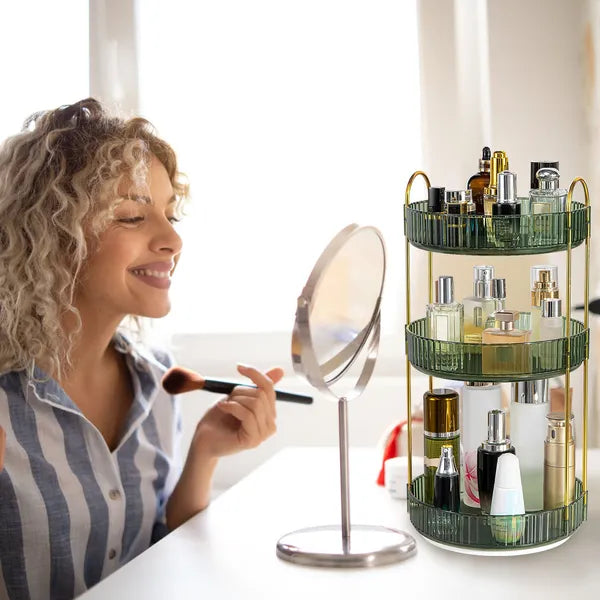 3-Tier Rotating Makeup Organizer Tray