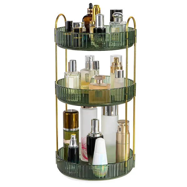 3-Tier Rotating Makeup Organizer Tray